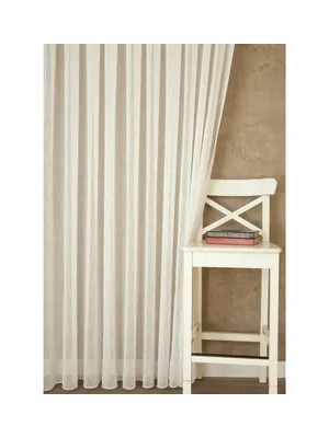 Vivense Massarelli Nopeli Keten Tül Ekru  Pilesiz 100X260
