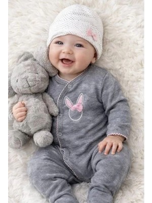 Babydonat Sevimli Tavşan Desenli Kız Bebek 4’lü Tulum Seti