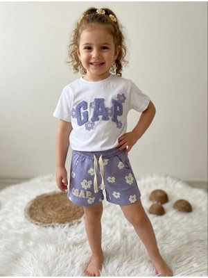 Butik Kız Çocuk %100 Pamuklu Alt - Üst Şortlu Takım