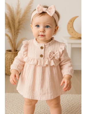 Babydonat Fırfırlı Bandalı Elbise Kız Bebek Elbise