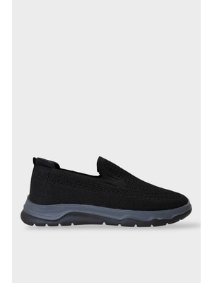 Liger Erkek Nefes Alabilen Triko Sneaker Ayakkabı Siyah