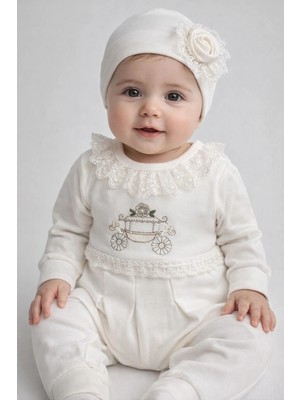 Babydonat Çiçekli Araba Nakışlı Dantelli Tulum