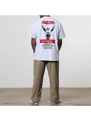 Vanquish x Muscle Works Whıte Oversızed T-Shirt
