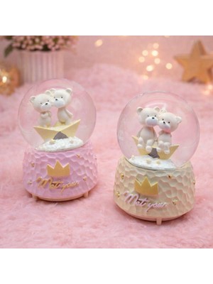 ForWhat Büro Ev Ofis Hediyesi Için Maksi Sevimli Ayıcık Stil Otomatik Kar Küresi