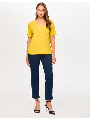 Faik Sönmez V Yaka Kısa Kollu T-Shırt S26TSH004