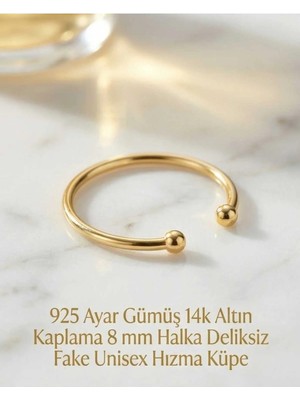 Begonia Accessories Altın Kaplama Gümüş Delikli Deliksiz Fake Unisex Halka Küpe Hızma Minimal Modern Tasarım Antialerjik