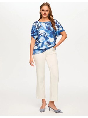 Faik Sönmez Soyut Doğa Desen Kısa Kol Tshirt S26TSH111