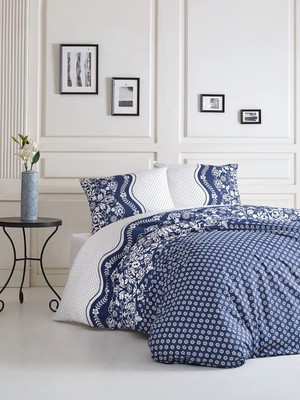 Kristal Çift Kişilik Ranforce Nevresim Takımı - 4 Parça - %100 Pamuk - Orijinal Lüks Kutu