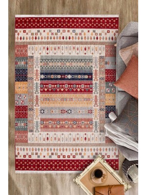 GÜLCEM HOME Hümayun, Modern Etnik Desenli Dokuma Bohem Oturma Odası ve Salon Halısı