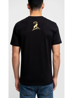 Quero Gold Baskılı Bisiklet Yaka T-Shirt