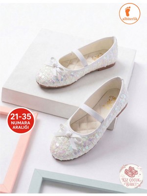 Albishoes Kız Çocuk Günlük Gösteri 23 Nisan Fiyonk Detaylı Lastikli Yumuşak Kız Çocuk Babet Ayakkabı