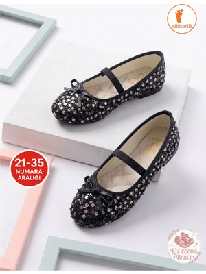 Albishoes Kız Çocuk Günlük Gösteri 23 Nisan Fiyonk Detaylı Lastikli Yumuşak Kız Çocuk Babet Ayakkabı