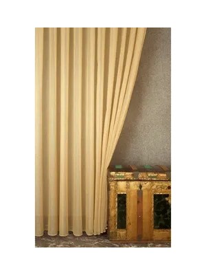 Vivense Etamin Şantuklu Tül Altın Rengi Pilesiz 100X260