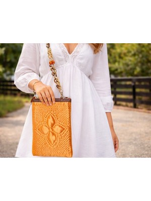 Ky Atelier Turuncu Saten Askılı Kapitone Portföy Çanta- El Yapımı Clutch- Abiye & Günlük Kullanım- Şık Kadın Çanta