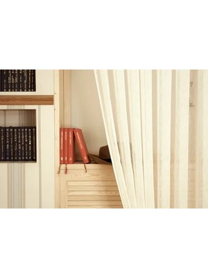 Vivense Viskonlu Şantuklu Tül Ekru 1-2 Seyrek Pile 100X260