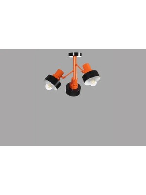 Vivense Jesus Üçlü Siyah Turuncu Plafonyer Avize