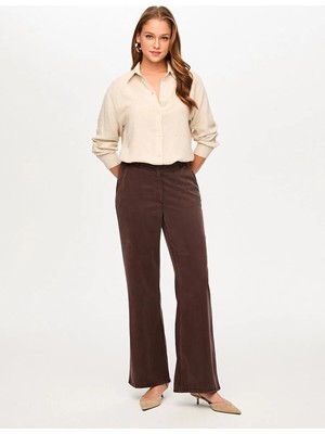 Faik Sönmez Straight Fit Liyoselli Parça Boya Pantolon S26PNT011