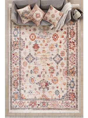 GÜLCEM HOME Hümayun, Modern Etnik Desenli Dokuma Bohem Oturma Odası ve Salon Halısı