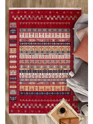 GÜLCEM HOME Hümayun, Modern Etnik Desenli Dokuma Bohem Oturma Odası ve Salon Halısı