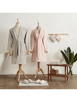 SHC4200 Ring Dantelli 9 Parça Aile Banyo Seti Pudra-Gri