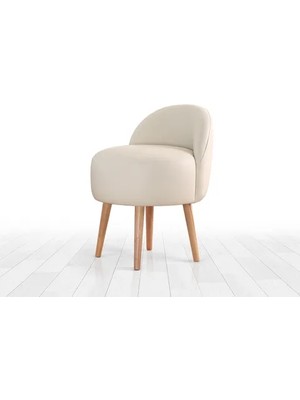 Vivense Burks Deri Puf, Krem