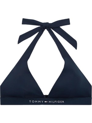 Tommy Hilfiger Kadın Mavi Boyundan Bağlamalı Bikini Üstü UW0UW06358