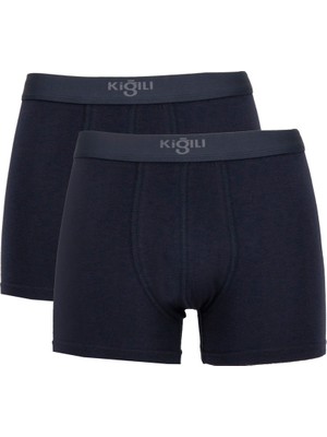 Kiğılı 2'li Düz Modal Karışımlı Pamuklu Boxer Seti