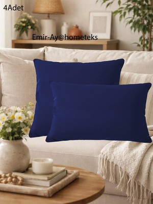 Emir-Ay@hometeks 4 Adet Kırlent Kılıfı ,yastık Kılıfı  ( + 2 Adet 35X50CM Hediye ) Leke Tutmayan Silinebilir Kadife