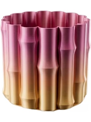 Zenvia Modern 3D Baskı Mor Sarı Vazo Ev Ofis Dekorasyon Şık Tasarım