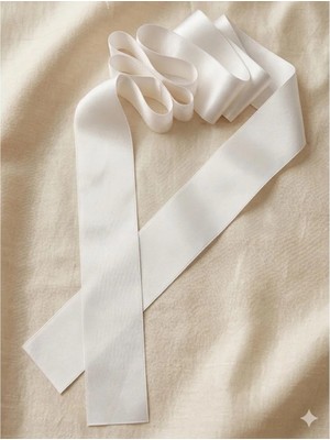 İstoç Parti Beyaz Sade Takı Kurdelası