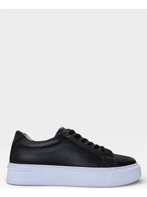 Liger Hakiki Deri Sneaker Erkek Ayakkabı Siyah