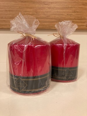 Plus Home Mum 2'li Silindir Model Renk Kırmızı Yükseklik 9 cm Çapı 8 cm