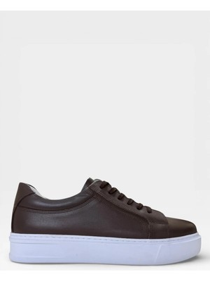 Liger Hakiki Deri Sneaker Erkek Ayakkabı Kahverengi