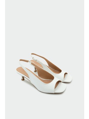 Laminta Maggie Klasik Kadın Beyaz Topuklu Ayakkabı
