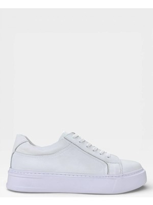 Liger Hakiki Deri Sneaker Erkek Ayakkabı Beyaz