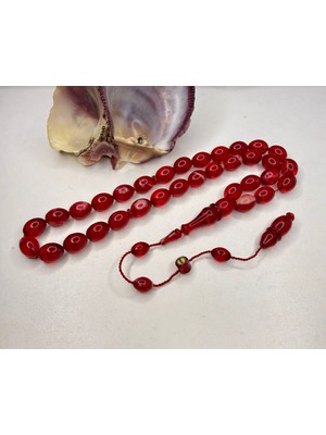 İskenderun Tesbih Muhammed Tacir Usta Işçilikli Beyzi Kesim Az Hareli Ateş Kehribar Tesbih