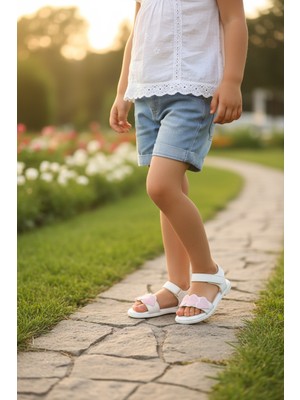 Pienn Kalp Detaylı Işıltılı Kız  Sandalet - Konforlu ve Ortopedik Tabanlı Yazlık