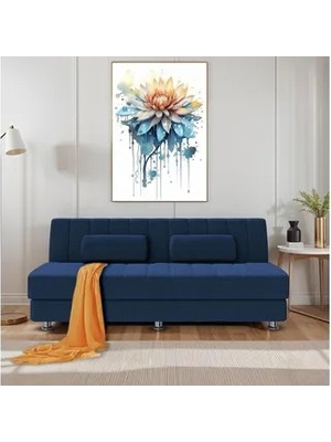 Vivense Sedef Yataklı Üçlü Kanepe, Lacivert