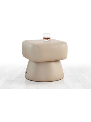 Vivense Loosca Deri Puf, Bej