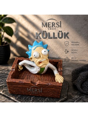 Mersi Shop Rick Figürlü Seramik Küllük – Dekoratif Karakter Tasarımlı Küllük