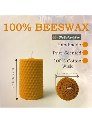 Uray Home Doğal Petek Mum ve Ballı Sabun Seti Kutuda Bal Mumu Sarma Mum Beeswax Candle Hazır Hediye Kutusu