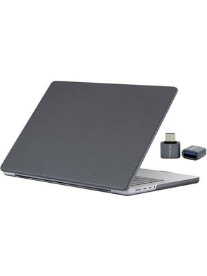 Uray Home Pro Kılıf 14.2 Inç Uyumlu M5-M4-M3-M2-M1 Karbon Fiber Sert Kapak Tpu Ince Hafif Darbe Çizik Koruyucu Siyah