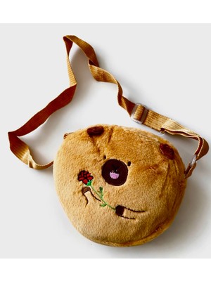 Dinç Spor Peluş Ayıcık Çapraz Çanta Gül  Figürlü Çocuk Omuz Çantası Mini Sevimli Çanta