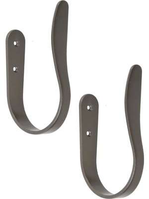 Uray Home Galeri Dekoratif Perde ve Perde Askısı, 2'li Set, Koyu Gri (Gunmetal)