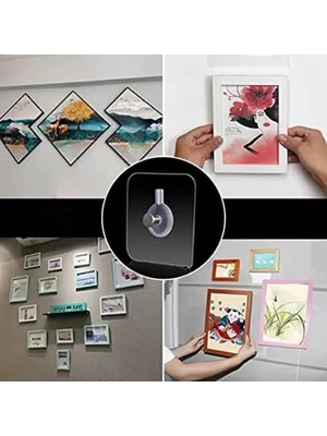 Uray Home 4 Adet Yapışkanlı Duvara Monte Vida Kancaları, Iz Bırakmayan Asma Çivi Kancaları Tutucular Vidalar, Banyo Mutfak Oturma Odası Için Dekoratif Tablolar Asmak Için Şeffaf Vida Duvar Çivisi