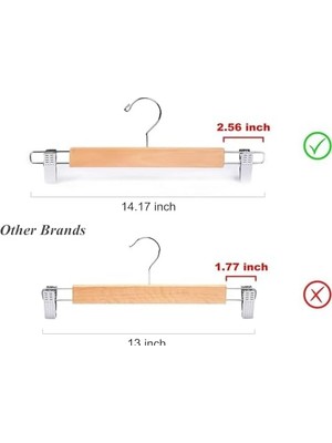 Uray Home 5 Adet Mandallı Ahşap Etek ve Pantolon Askısı,şort,çamaşır,kıyafet Askısı,mandallı Ahşap Askı (5 Adet)