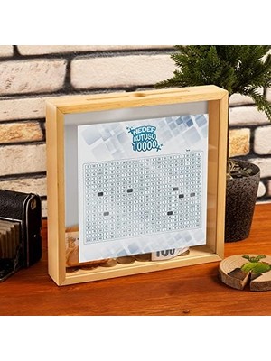 Uray Home Çok Amaçlı Parabox Ahşap Hedef Kutusu - Akrilik Ön Yüzey, Kolay Para Çıkarma, 3 Hedef Stickerlı, Duvara Asılabilir ve Masaüstü Kullanım
