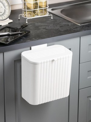 Uray Home Mutfak Tezgah Üstü ve Dolap Askılı Çöp Kovası 15 Lt Beyaz (NKS158-2)