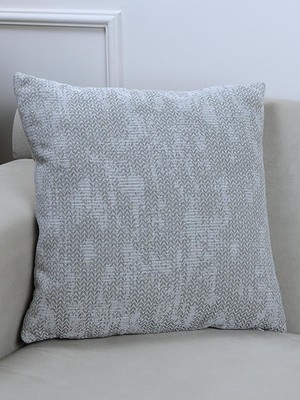 Uray Home Herringbone Gri Renk Çizgi Desenli 45X45 Kırlent Kılıfı