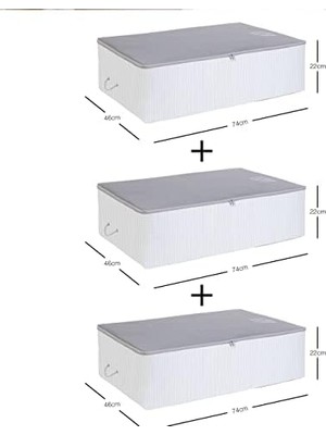 Uray Home 3'lü Boy Gri Renk Stuff & Things Altı Hurç Set